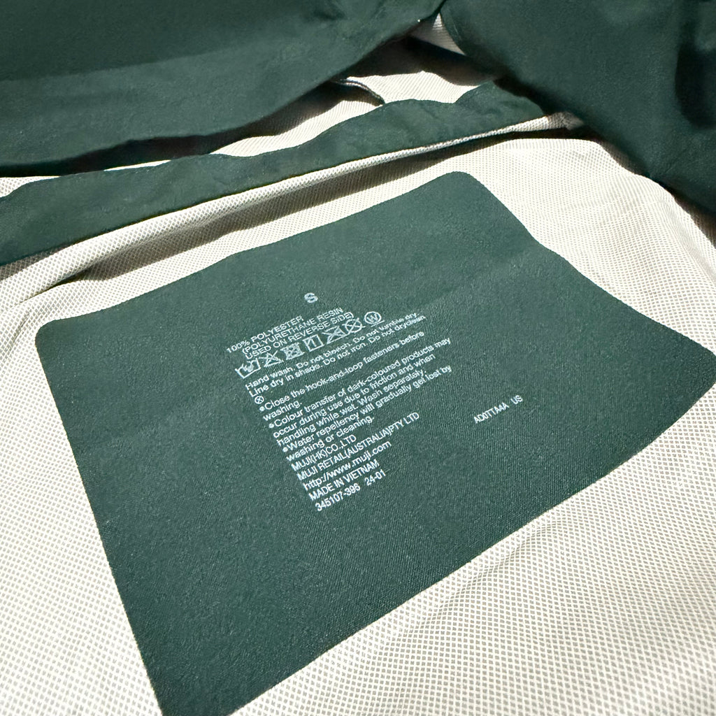 MUJI Japan Men's Lightweight Water Repellent Outdoor Hooded Jacket (Blocktech Parka Alternative - Hiking/Utility Windbreaker Jacket) in Dark Green