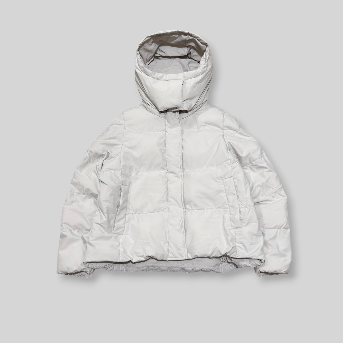 GU by UNIQLO Women's Heat Padded Stand Collar Detachable Hood Blouson (Lightweight Water Repellent/Windproof Winter/Snow Puffer Jacket) in White