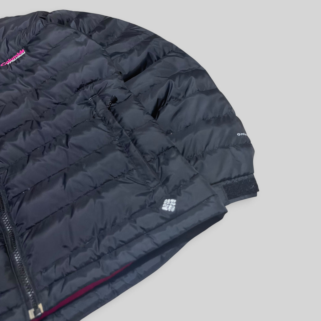 Columbia Women's 700-Fill Power Omni-Shield Stand Collar Goose Down Puffer Jacket (Lightweight Nylon Water Repellent/Windproof Winter/Snow Padded Jacket) in Black - Medium
