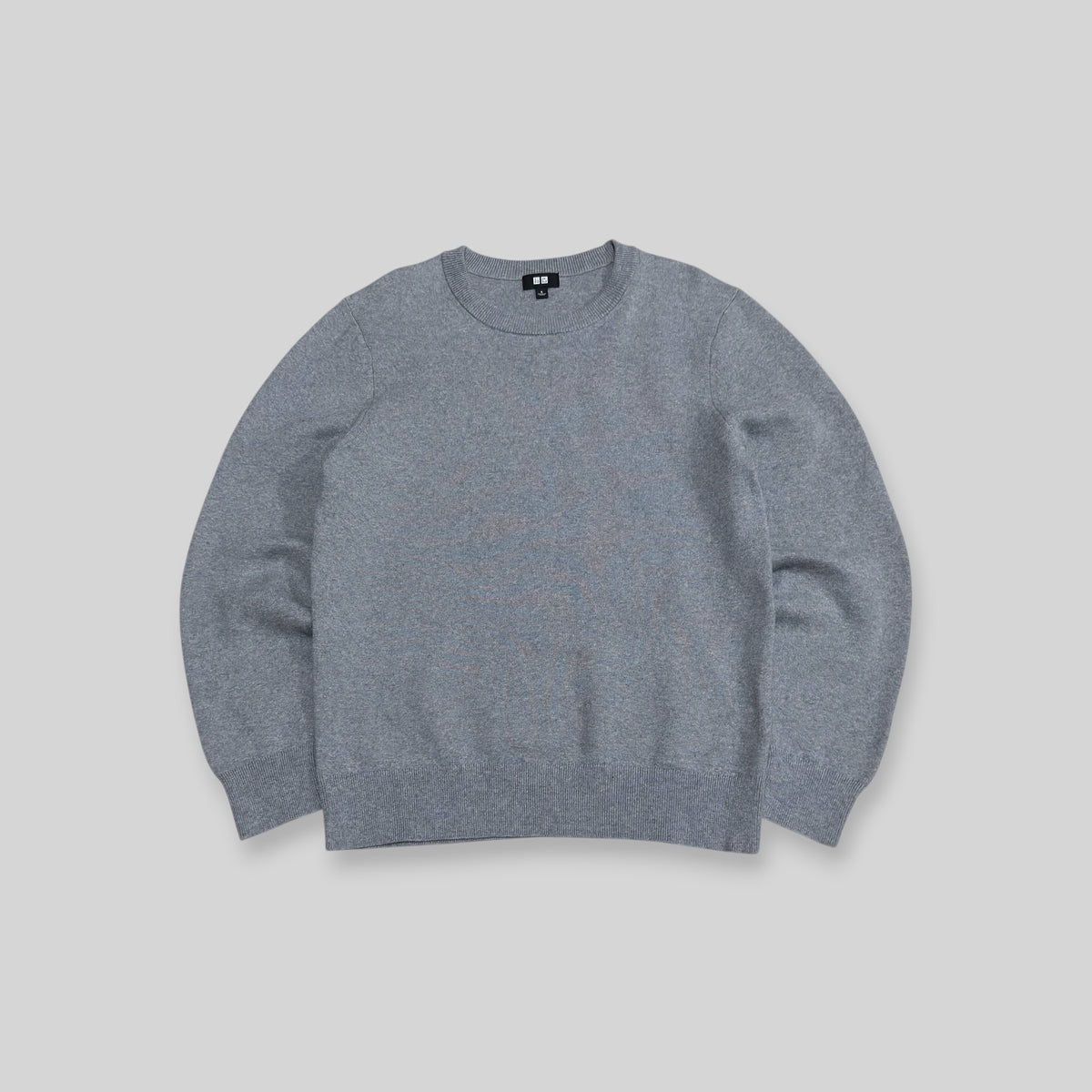 UNIQLO Men's Washable Milano Ribbed Crew Neck Sweater in Gray