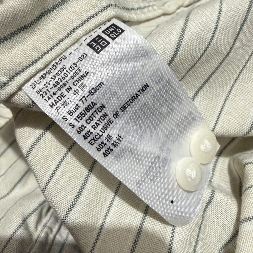 UNIQLO x JW Anderson Unisex Oxford Boxy/Cropped Short Long Sleeve Shirt in Beige