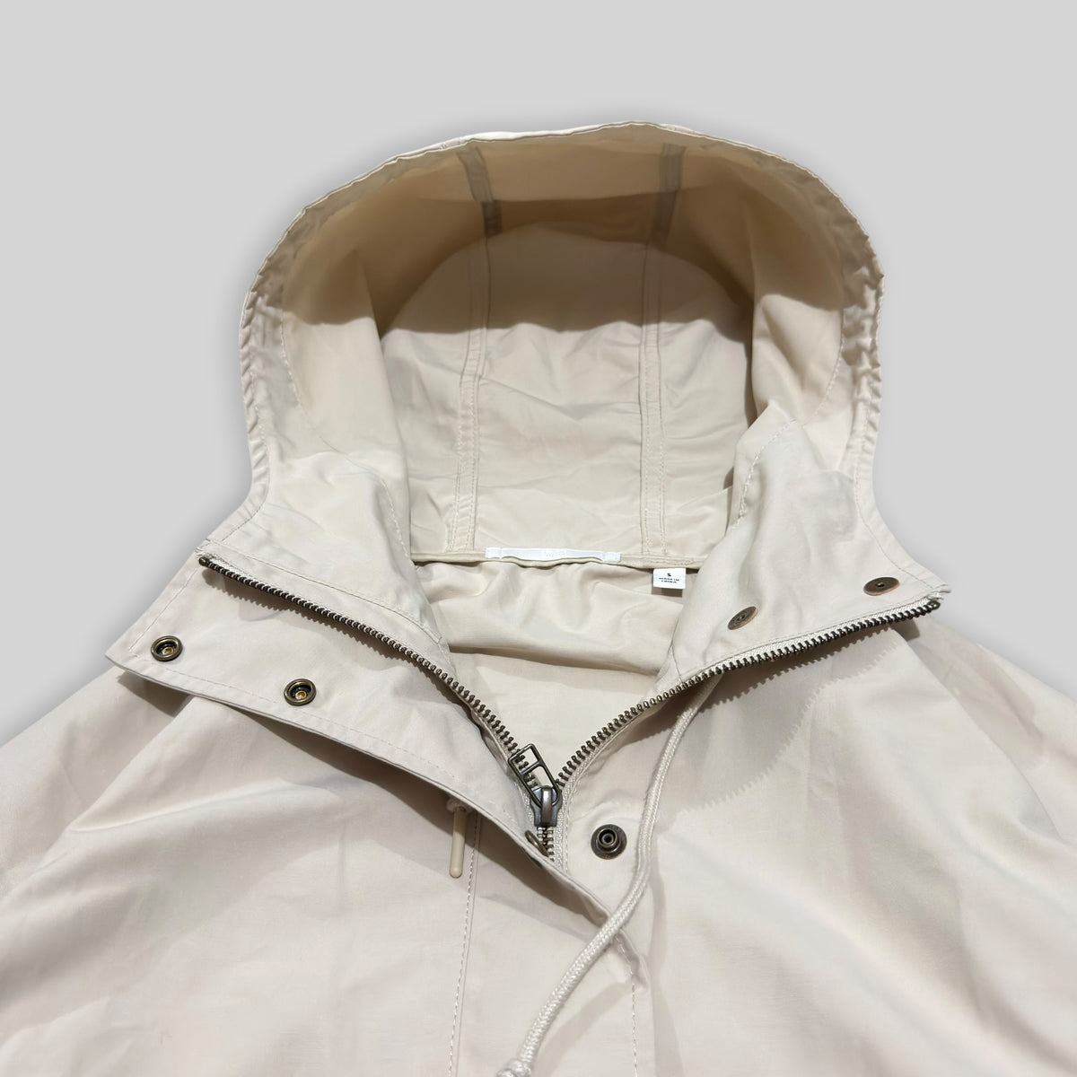 UNIQLO Women's Cotton Blend Parka (Lightweight Water Repellent/Windproof Utility/Outdoor Hooded Jacket) in Beige