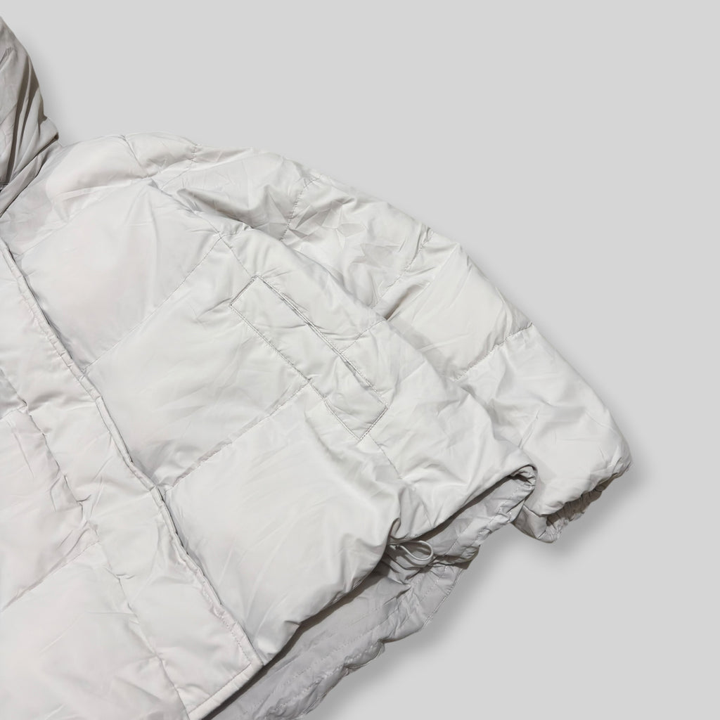 GU by UNIQLO Women's Heat Padded Stand Collar Detachable Hood Blouson (Lightweight Water Repellent/Windproof Winter/Snow Puffer Jacket) in White