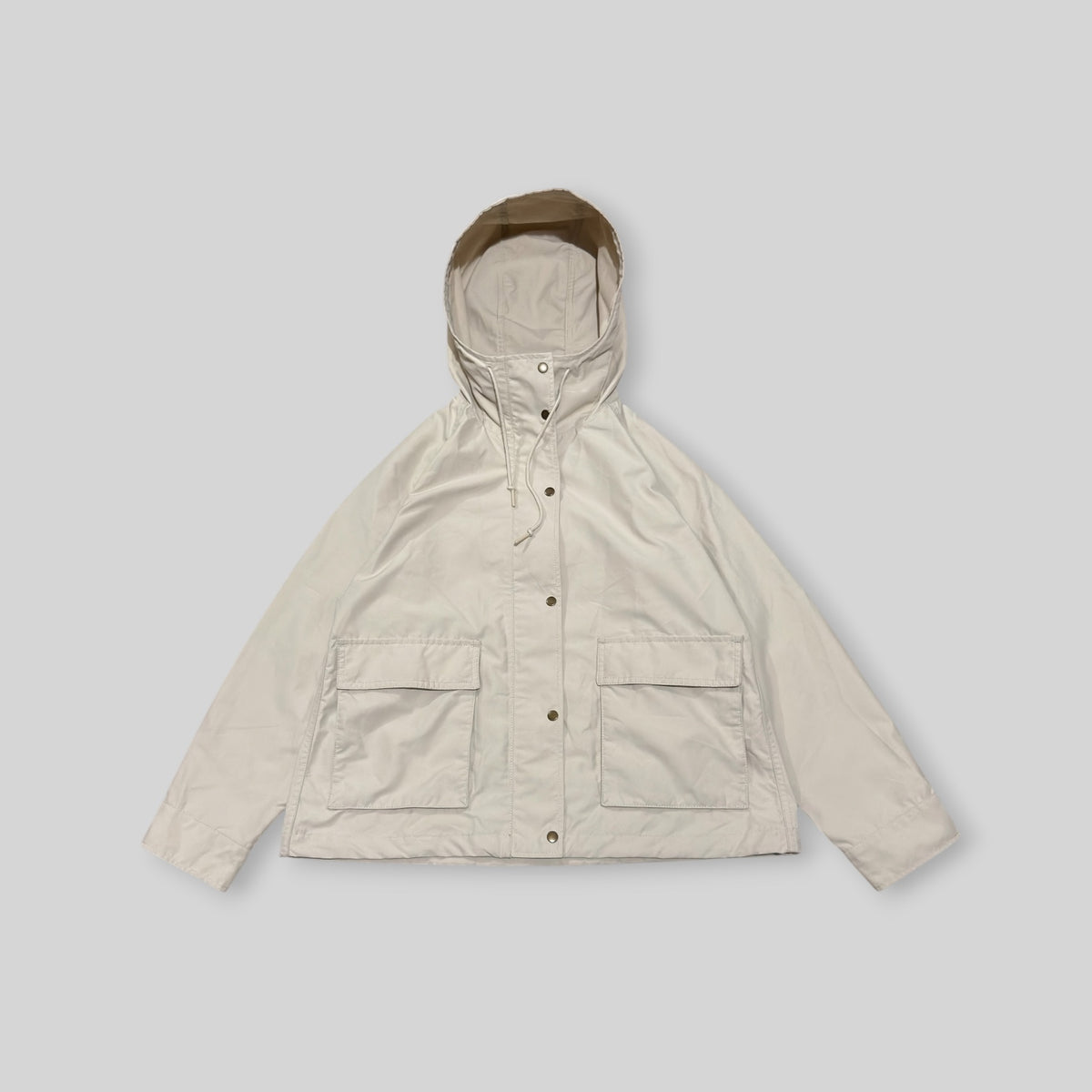 UNIQLO Women's Cotton Blend Parka (Lightweight Water Repellent/Windproof Utility/Outdoor Hooded Jacket) in Beige
