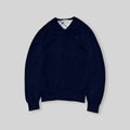 Vintage Burberry London Men's Cashmere V-Neck Long Sleeve Sweater/Sweatshirt in Navy