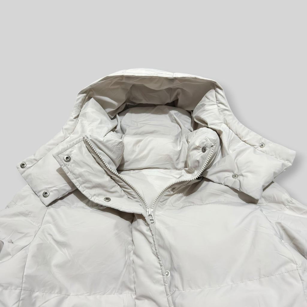 GU by UNIQLO Women's Heat Padded Stand Collar Detachable Hood Blouson (Lightweight Water Repellent/Windproof Winter/Snow Puffer Jacket) in White