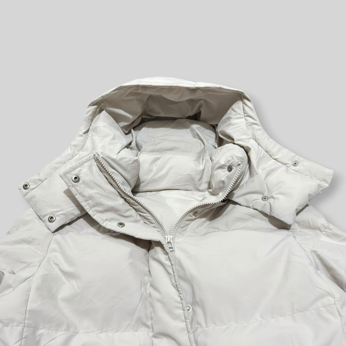 GU by UNIQLO Women's Heat Padded Stand Collar Detachable Hood Blouson (Lightweight Water Repellent/Windproof Winter/Snow Puffer Jacket) in White