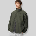 UNIQLO Men's Windproof Stand Collar Blouson (Lightweight Nylon Water Repellent Windbreaker Jacket) in Olive