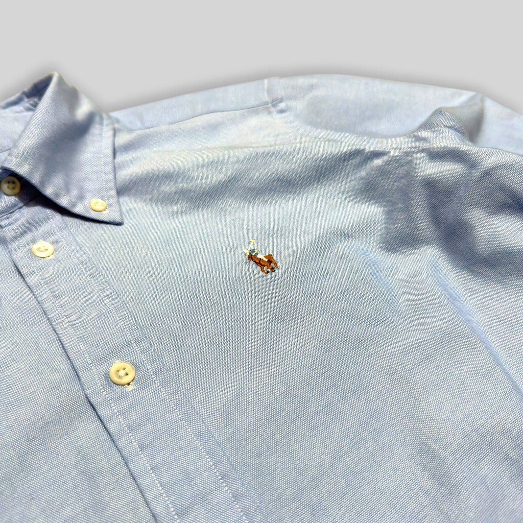 Vintage Polo Ralph Lauren Women's Oxford Long Sleeve Shirt in Blue