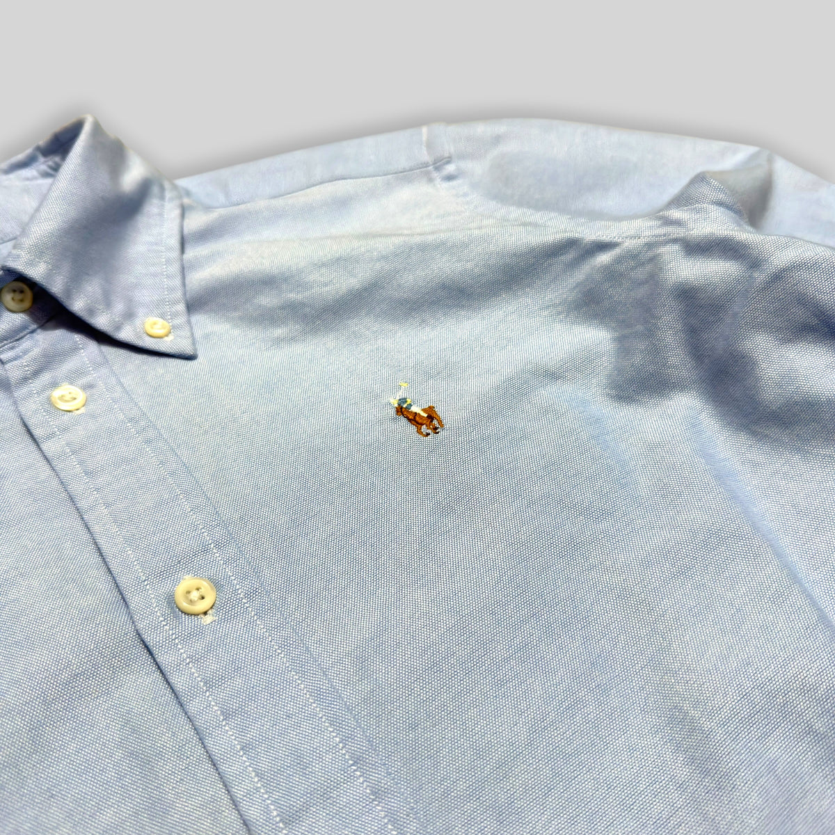 Vintage Polo Ralph Lauren Women's Oxford Long Sleeve Shirt in Blue