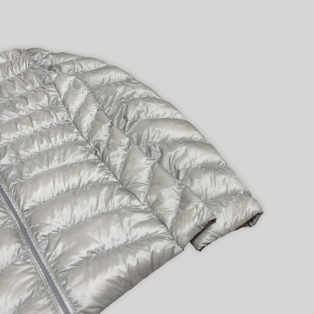 UNIQLO Women's Ultra Light Down Stand Collar Puffer Jacket (Lightweight Nylon Water Repellent/Windproof Winter/Snow Padded Jacket) in Light Gray