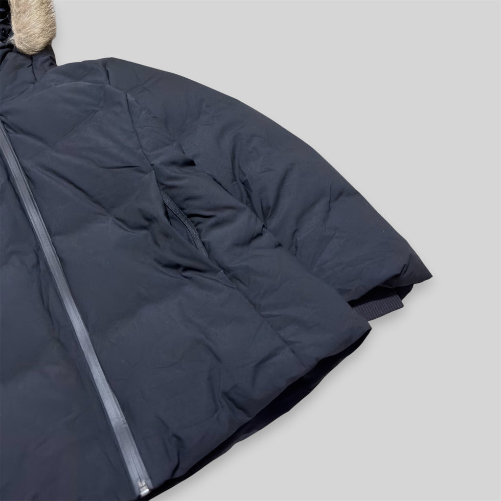 UNIQLO Women's Seamless Down Detachable Fur Hooded Parka (Lightweight Nylon Water Repellent/Windproof Winter/Snow Puffer Jacket) in Black