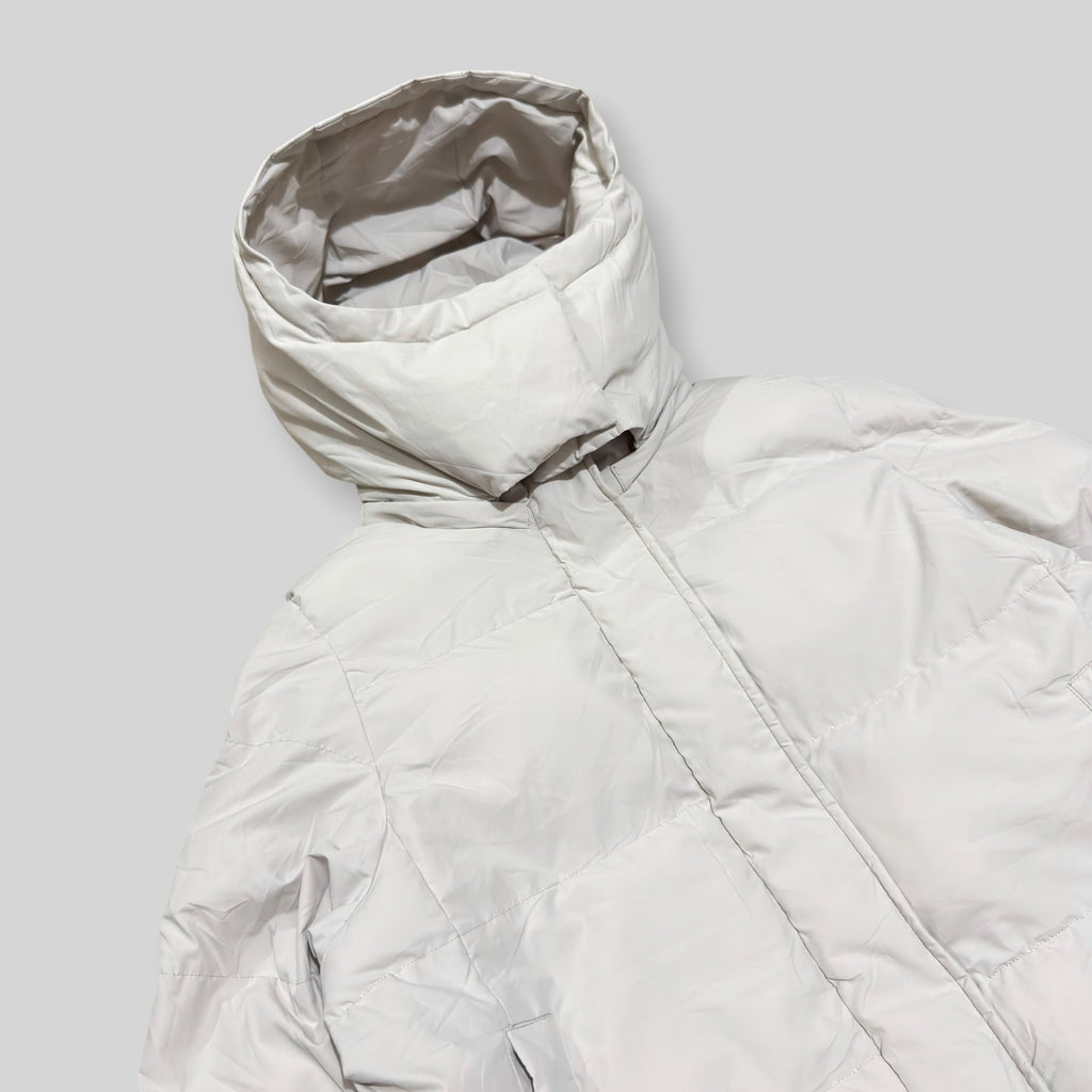 GU by UNIQLO Women's Heat Padded Stand Collar Detachable Hood Blouson (Lightweight Water Repellent/Windproof Winter/Snow Puffer Jacket) in White