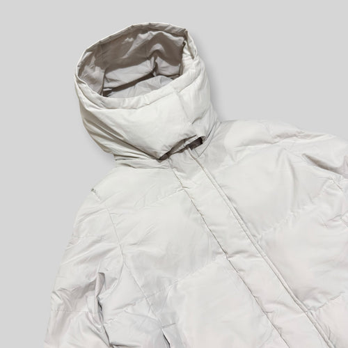 GU by UNIQLO Women's Heat Padded Stand Collar Detachable Hood Blouson (Lightweight Water Repellent/Windproof Winter/Snow Puffer Jacket) in White
