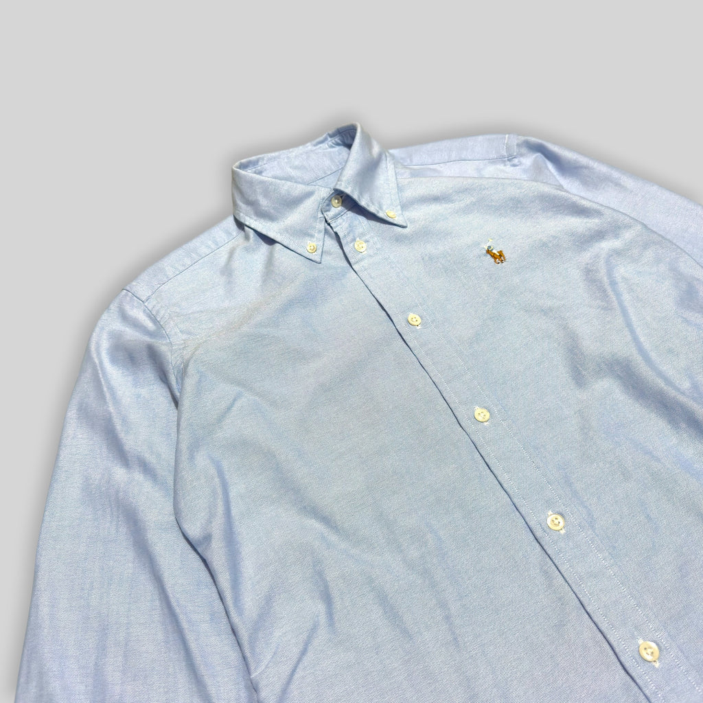 Vintage Polo Ralph Lauren Women's Oxford Long Sleeve Shirt in Blue